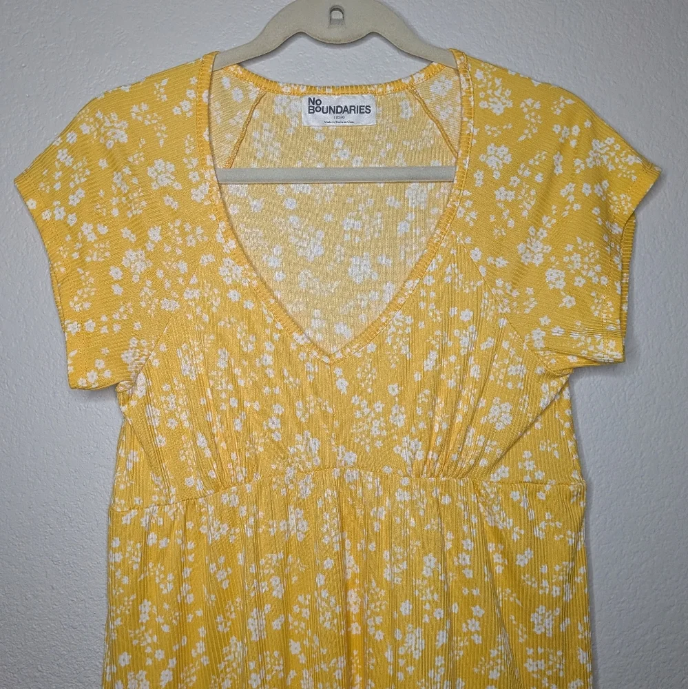 No Boundaries Womens Vintage Floral Coconut Girl Tiered Mini Babyboll Dress L - Picture 2 of 7